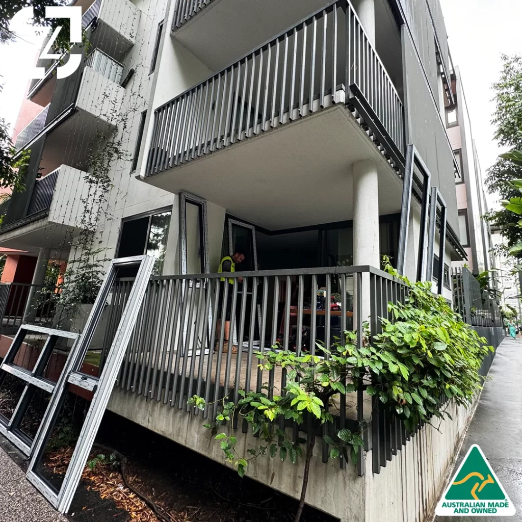 South Brisbane Balcony Enclosure - Outdoor Living Transformed with Black Aludec uPVC Double Glazing by Double Glazing Masters 1