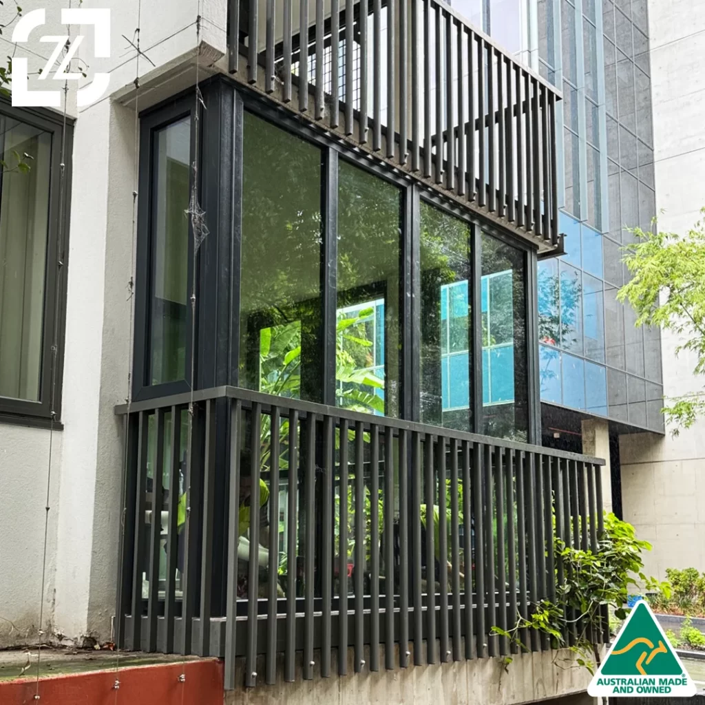 South Brisbane Balcony Enclosure - Outdoor Living Transformed with Black Aludec uPVC Double Glazing by Double Glazing Masters 4